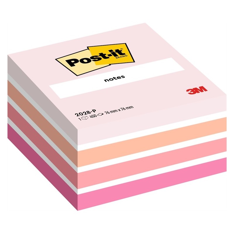 Viestilappukuutio Post-It 2028B Pink - pinkit pastellisävyt