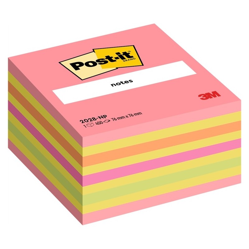 Viestilappukuutio Post-It 2028NP Lollipop - kirkkaita neonvärejä