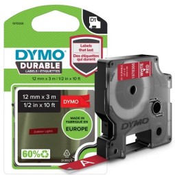Dymo D1 Extra Strong 12mmx3m Musta/Punainen