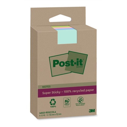 Viestilappu 102x152 Post-it 4645 SuperSticky RSS, enemmän kirjoitustilaa