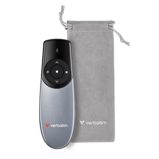Tyylikäs ja ergonominen Verbatim Focus Wireless Presenter.