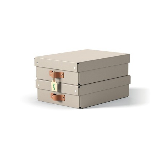 Säilytyslaatikko 8L Leitz Puro /2kpl, maanläheinen beige väri