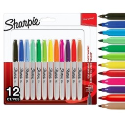 Sharpie Fine värilajitelma, 12 inspiroivaa väriä
