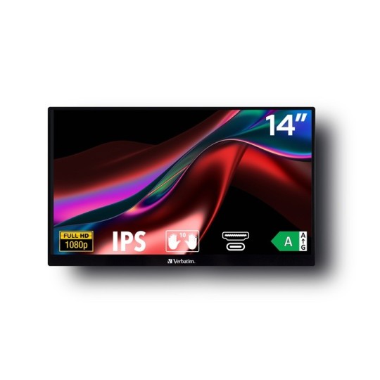 Kannettava näyttö 14" Verbatim Portable Touchscreen Monitor Full HD 1080p