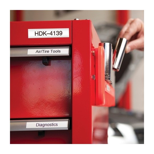 Dymo RP 19mm Polyester musta/valkoinen