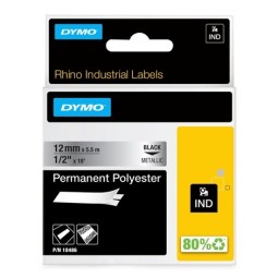 Dymo RP 9mm Polyester musta/metalli