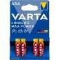 Paristo AAA 4/kpl Varta Longlife Max Power. Super premium -laatua, pitkäkestoista ja tarkkaa suorituskykyä.