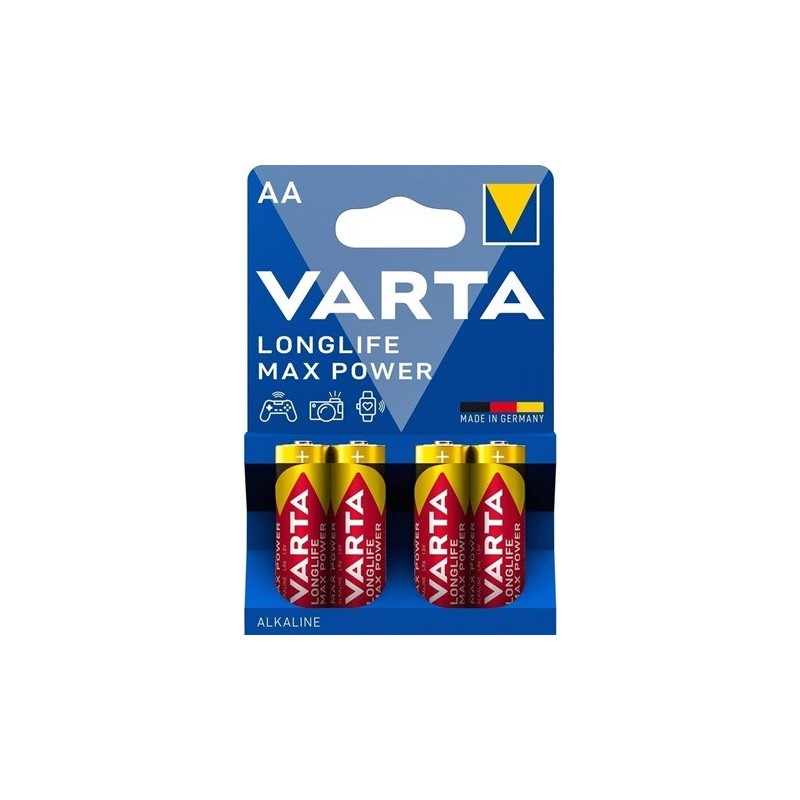 Paristo AA 4/kpl Varta Longlife Max Power. Super premium -laatua, pitkäkestoista ja tarkkaa suorituskykyä.