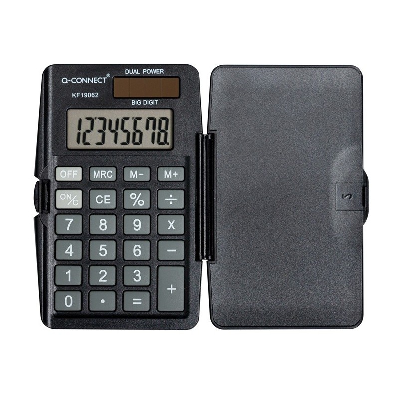 Taskulaskin 1906 Q-Connect, nelilaskin kovalla kannella