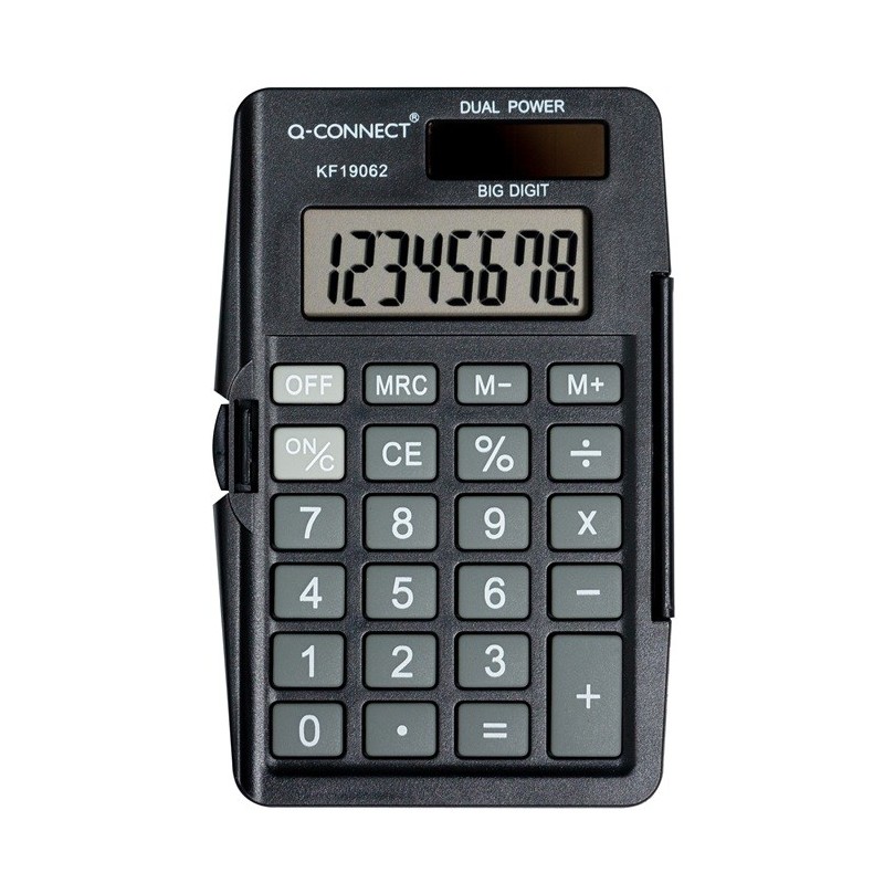 Taskulaskin 1906 Q-Connect, nelilaskin kovalla kannella