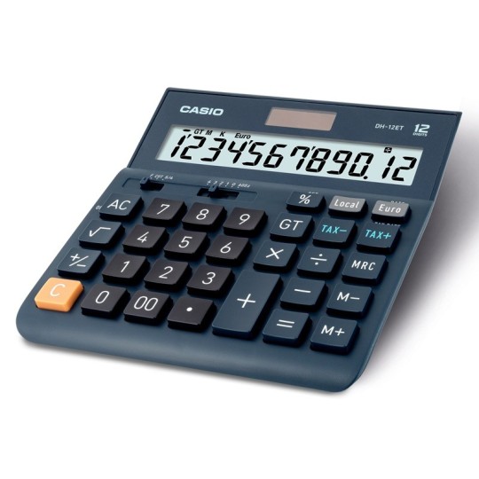 Pöytälaskin Casio DH-12ET erityisleveällä näytöllä