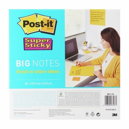 Viestilappu 279x279mm Post-It BN11 SS BIG NOTES isoille ideoille