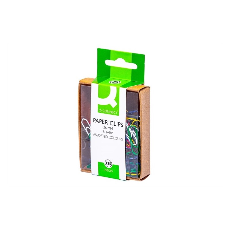 Paperiliitin 26mm /125kpl Q-Connect Värilajitelma