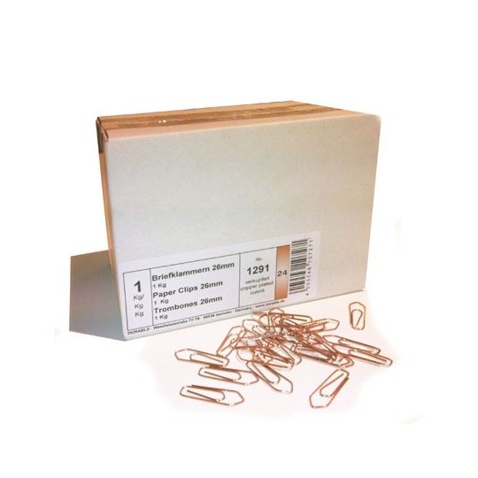 Paperiliitin 26mm /1kg Durable - kuparipintainen klemmari