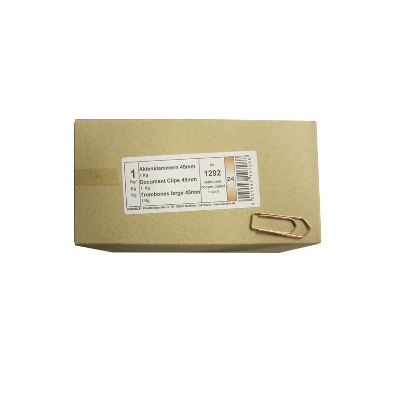 Paperiliitin 45mm /1kg Durable - kuparipintainen klemmari