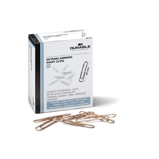Paperiliitin 50mm /100kpl Durable - aallotettu ja kuparipintainen