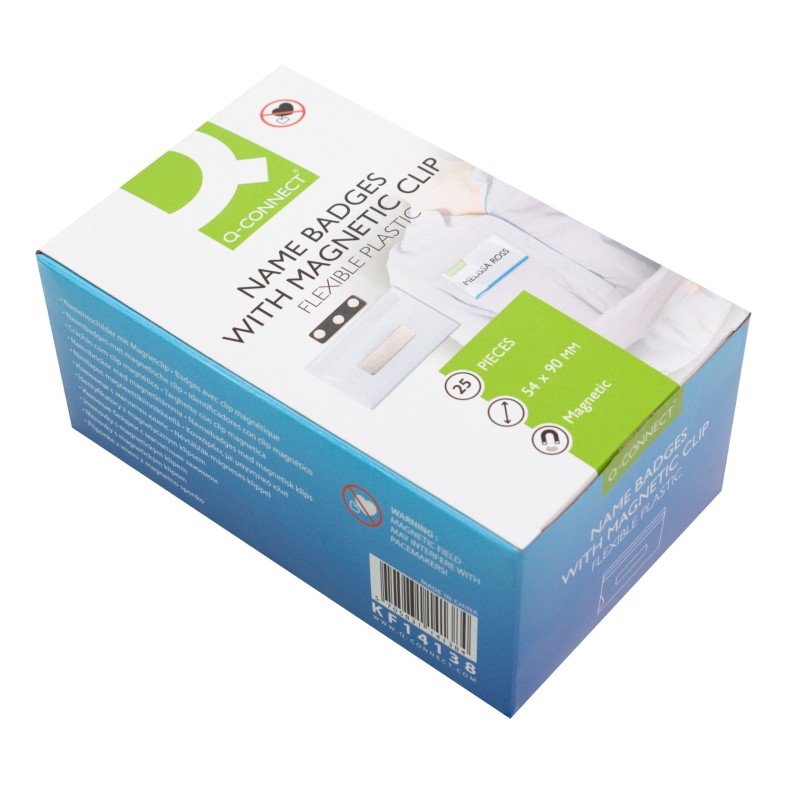 Nimikorttikotelo 54x90mm /25kpl Q-Connect magneettikiinnityksellä