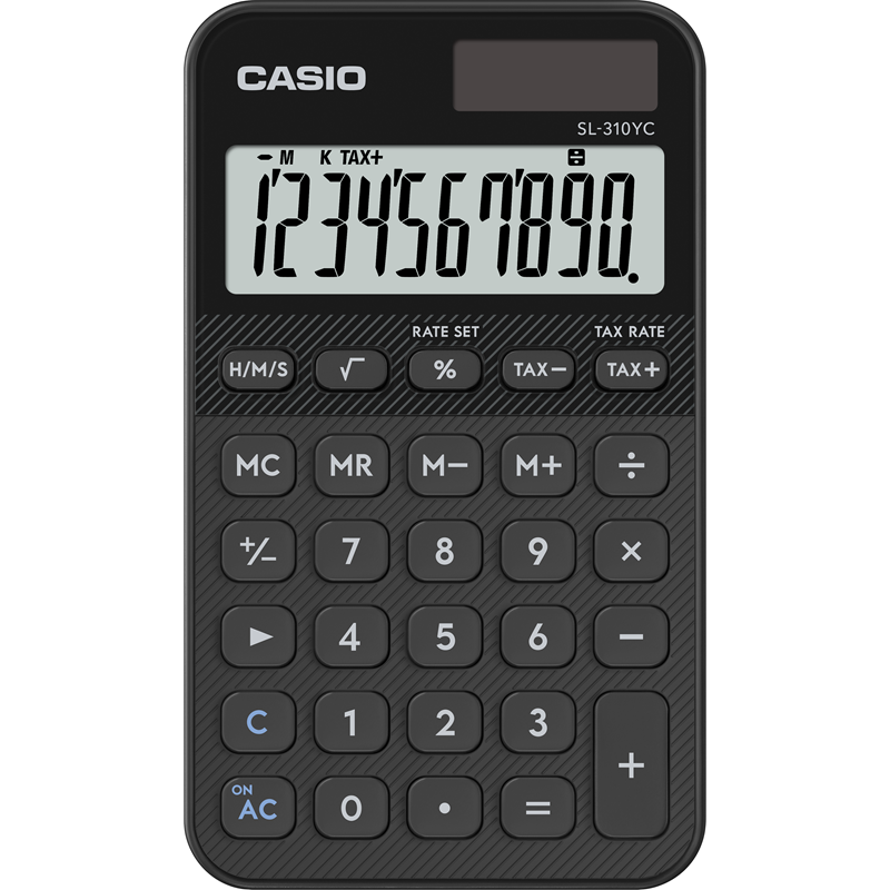 Pöytälaskin Casio SL-310YC - kompakti ja edullinen peruslaskin Musta 143065