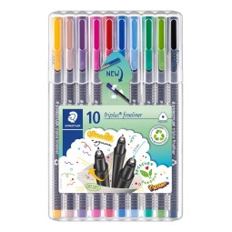 Kuitukynäsarja 0,3 Staedtler 10-väriä Fineliner Triplus