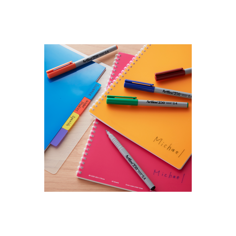 Kuitukynä 0,4 Artline 250 - pakkasenkestävä muste ja kestävä kuitukärki