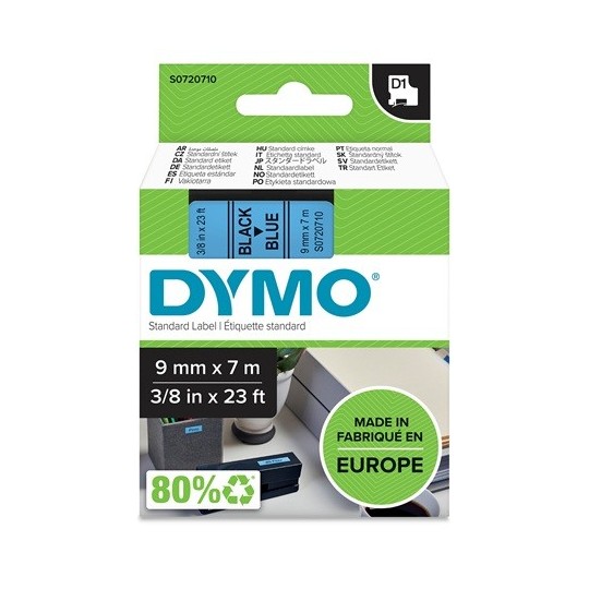 Tarrakasetti 9mm Musta/sininen Dymo 40916
