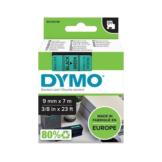 Tarrakasetti 9mm Musta/vihreä Dymo 40919