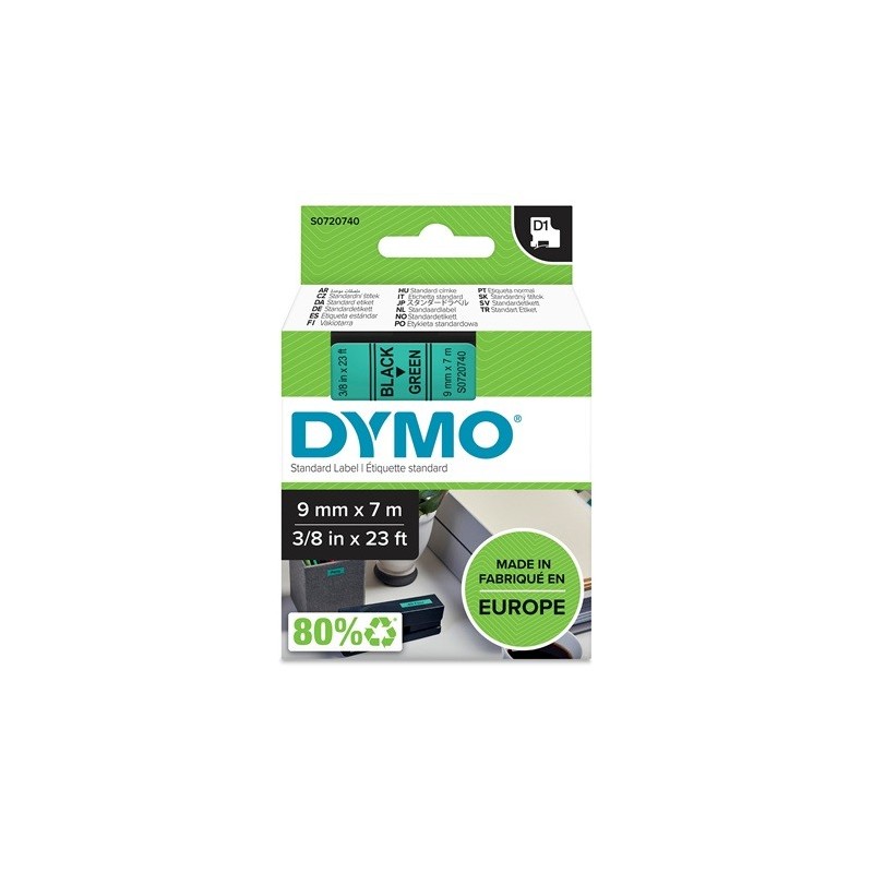 Tarrakasetti 9mm Musta/vihreä Dymo 40919