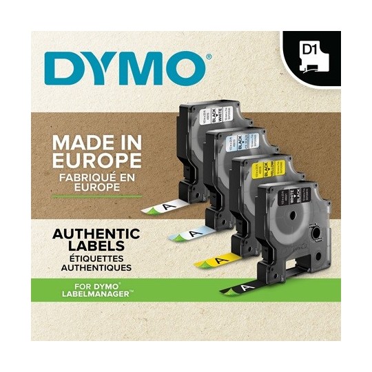 Tarrakasetti 12mm Musta/valkoinen Dymo 45013 - ekologinen, alkuperäinen tuote