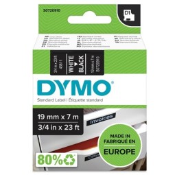 Tarrakasetti 19mm Valkoinen/musta Dymo 45811 - lukuisia käyttökohteita sisällä ja ulkona