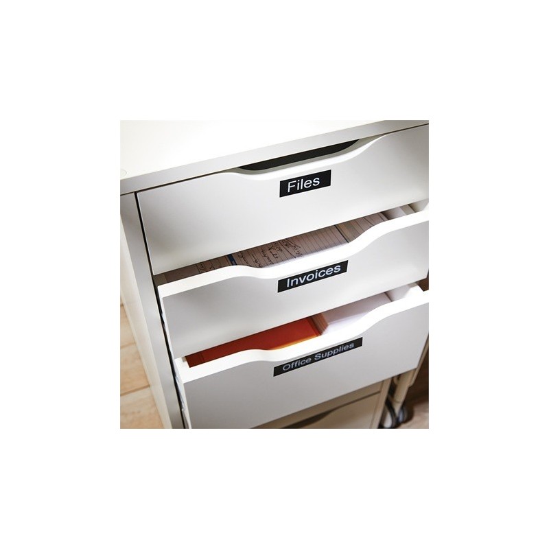 Tarrakasetti 24mm Valkoinen/musta Dymo 53721 - lukuisia käyttökohteita sisällä ja ulkona