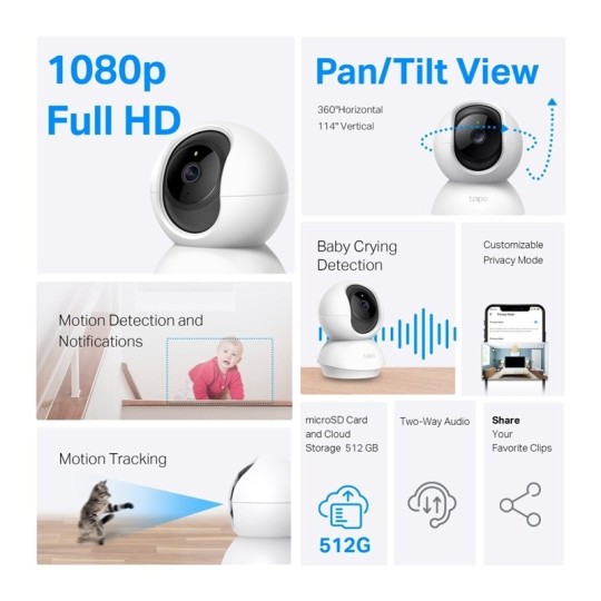 Valvontakamera TP-LINK Tapo C200 Pan/Tilt Home Security Wi-Fi