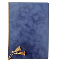 Adressikansio Sametti sininen, kultaiset nyörit