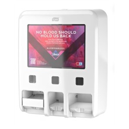 Kompakti kuukautissuoja-annostelija Tork 564050 tukee työpaikan hygieniaa ja hyvinvointia. Libresse-täyttöpakkauksille.