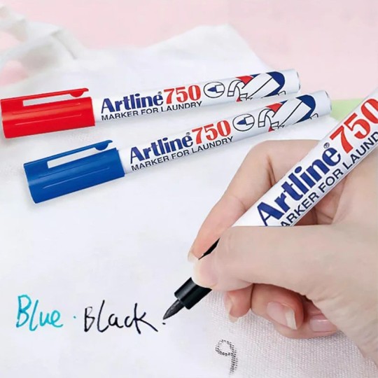 Tekstiilikynä Artline 750 kankaan ja pyykin merkintään kestää korkeita pesulämpötiloja