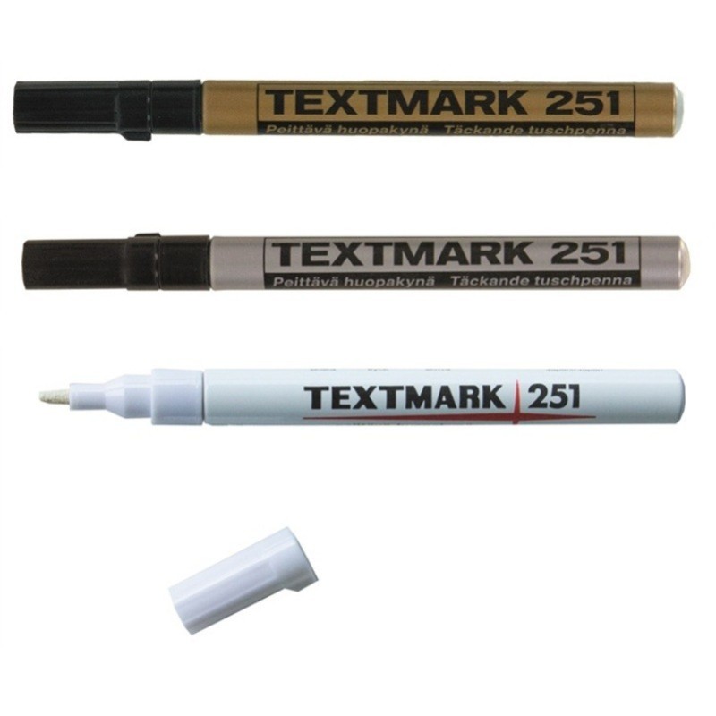Maalikynä 1mm Textmark 251. Kestävä ja hyvin peittävä maalitussi.