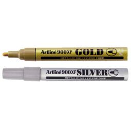 Maalikynä 2,3mm Artline 900XF Paint Marker, kultakynä ja hopeakynä uskomattoman metallinhohtoisilla musteilla