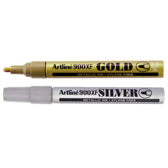 Maalikynä 2,3mm Artline 900XF Paint Marker, kultakynä ja hopeakynä uskomattoman metallinhohtoisilla musteilla