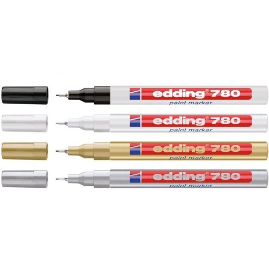 Maalikynä 0,8mm Edding 780 Paint Marker, erittäin ohutkärkinen maalitussi korkeiden lämpötilojen merkintään.