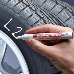 Maalikynä 2-4mm Edding 8050 Tyre Marker, renkaiden ja muiden kumituotteiden merkintään suunniteltu maalitussi