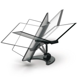 Pikahakuteline 10 taskulla Tarifold 3D voidaan asentaa pöydälle ja seinälle ja se voidaan suunnata mihin tahansa.