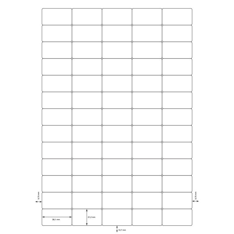 Edullinen tulostustarra, tarrakoko 21,2x38,1mm. 6500 tarraa pakkauksessa.
