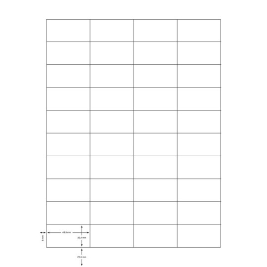 Edullinen tulostustarra, tarrakoko 25,40x48,50mm. 4000 tarraa pakkauksessa.