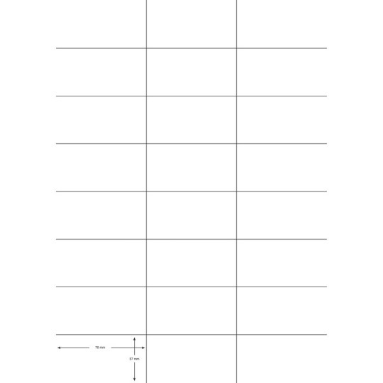 Edullinen tulostustarra, tarrakoko 37x70mm. 2400 tarraa pakkauksessa. Yleisin osoitetarrakoko.