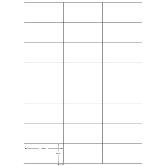 Edullinen tulostustarra, tarrakoko 36x70mm. 2400 tarraa pakkauksessa.