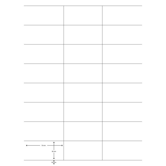 Edullinen tulostustarra, tarrakoko 35x70mm. 2400 tarraa pakkauksessa.