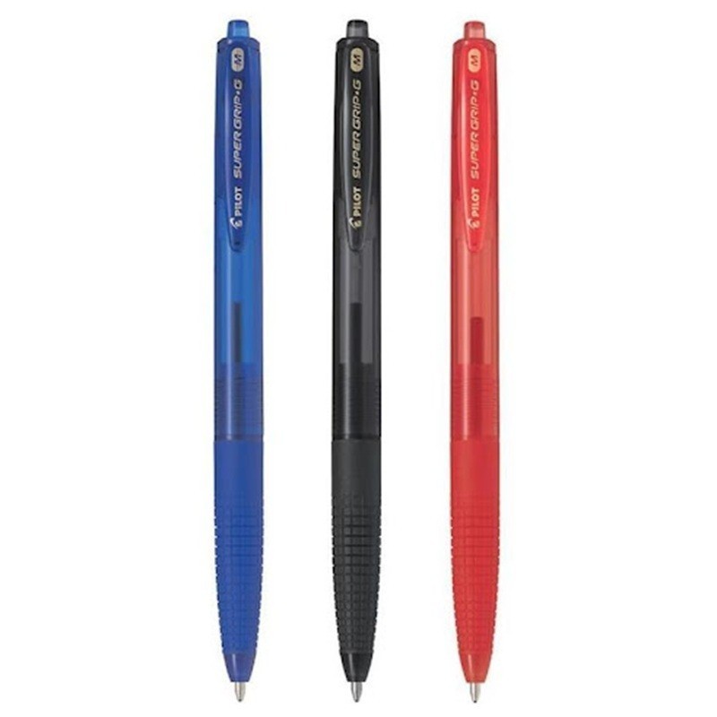 Kuulakynä 10 Medium Pilot Super Grip G, saatavana sinisenä, punaisena ja mustana