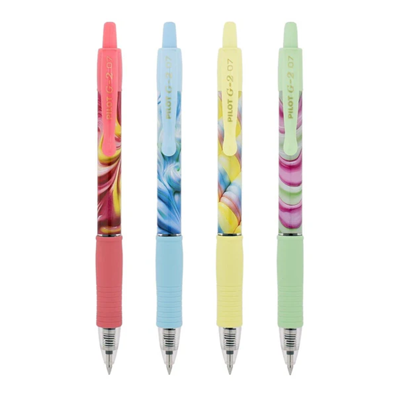 Geelikynä 07 Fine Pilot G-2 Flow Limited Edition, rajoitettu erä leikittelevällä 3D-kuviolla