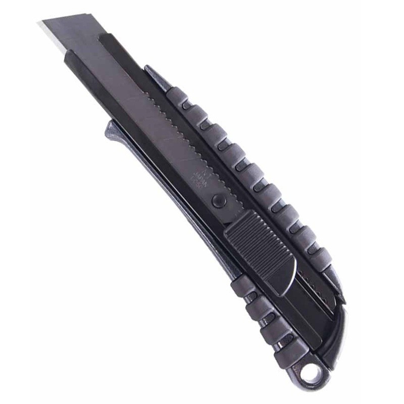 Pahviveitsi 18mm NT-Cutter PMGL-EVO2R Premium, turvallinen katkoteräveitsi kumisella otepinnalla