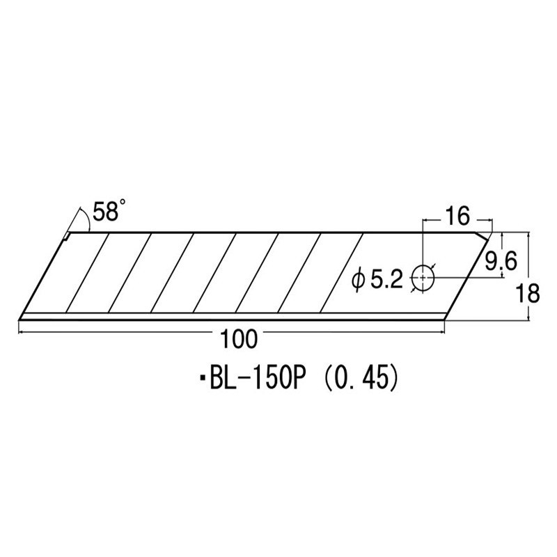 Varaterä 18mm NT-Cutter BL-150P /6kpl, laadukas vaihtoterä katkoteräveitseen