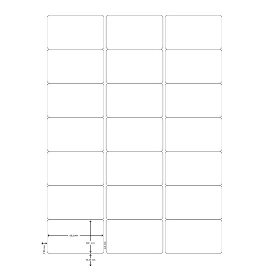 Tulostustarra 21-jak. 63,5x38,1mm /100 arkkia Q-Connect